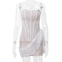 Elegant Lace Strapless See-Through Mini Dress for Women Summer Street Party